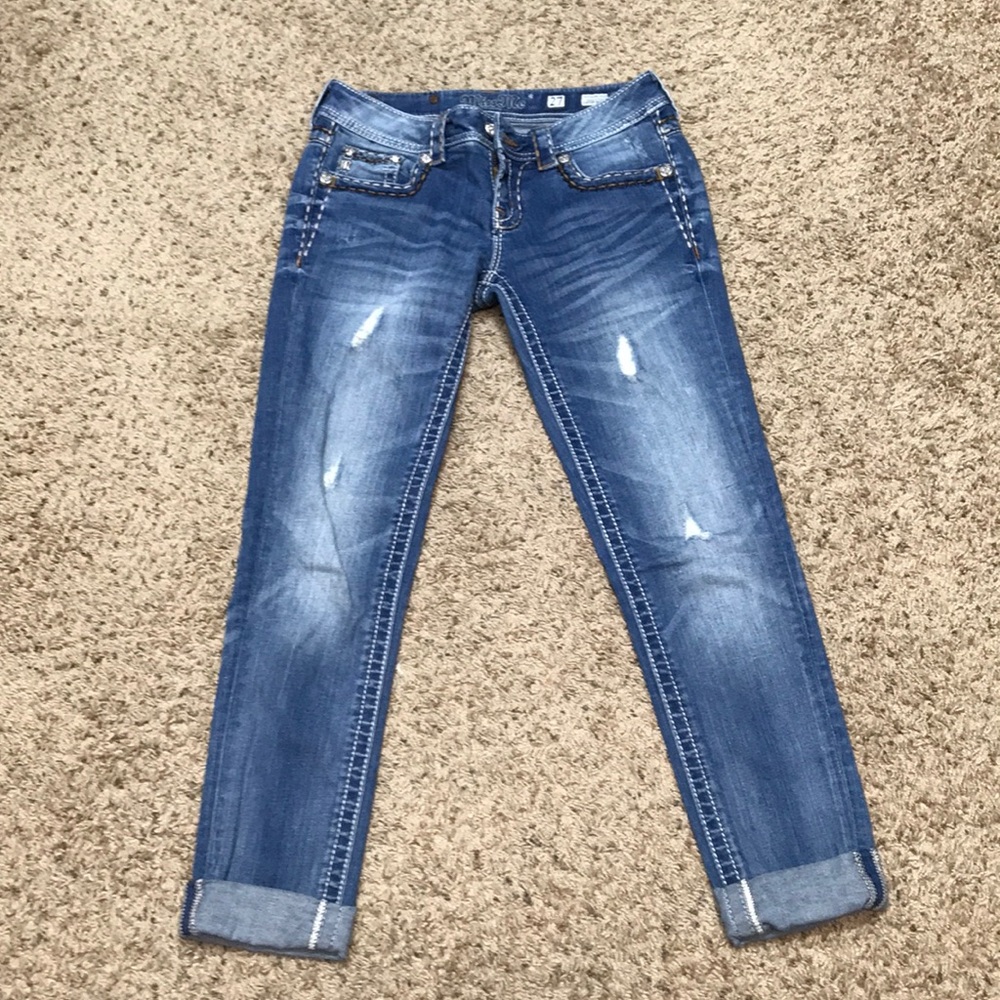 Miss Me size 27 cuffed skinny jean